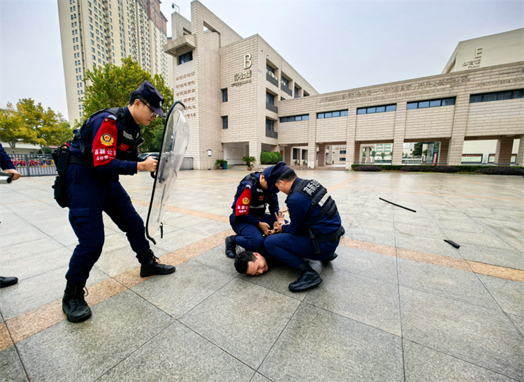 图片4：高新区分局巡特警队员演示擒拿制暴.png